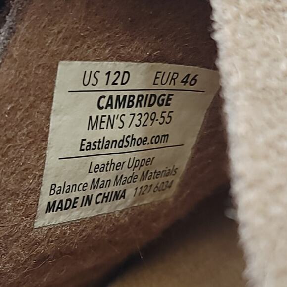 Eastland Mens Sandals Size 12 D Leather Cambridge Buckle Cork Tan Slide​​ - Picture 6 of 12